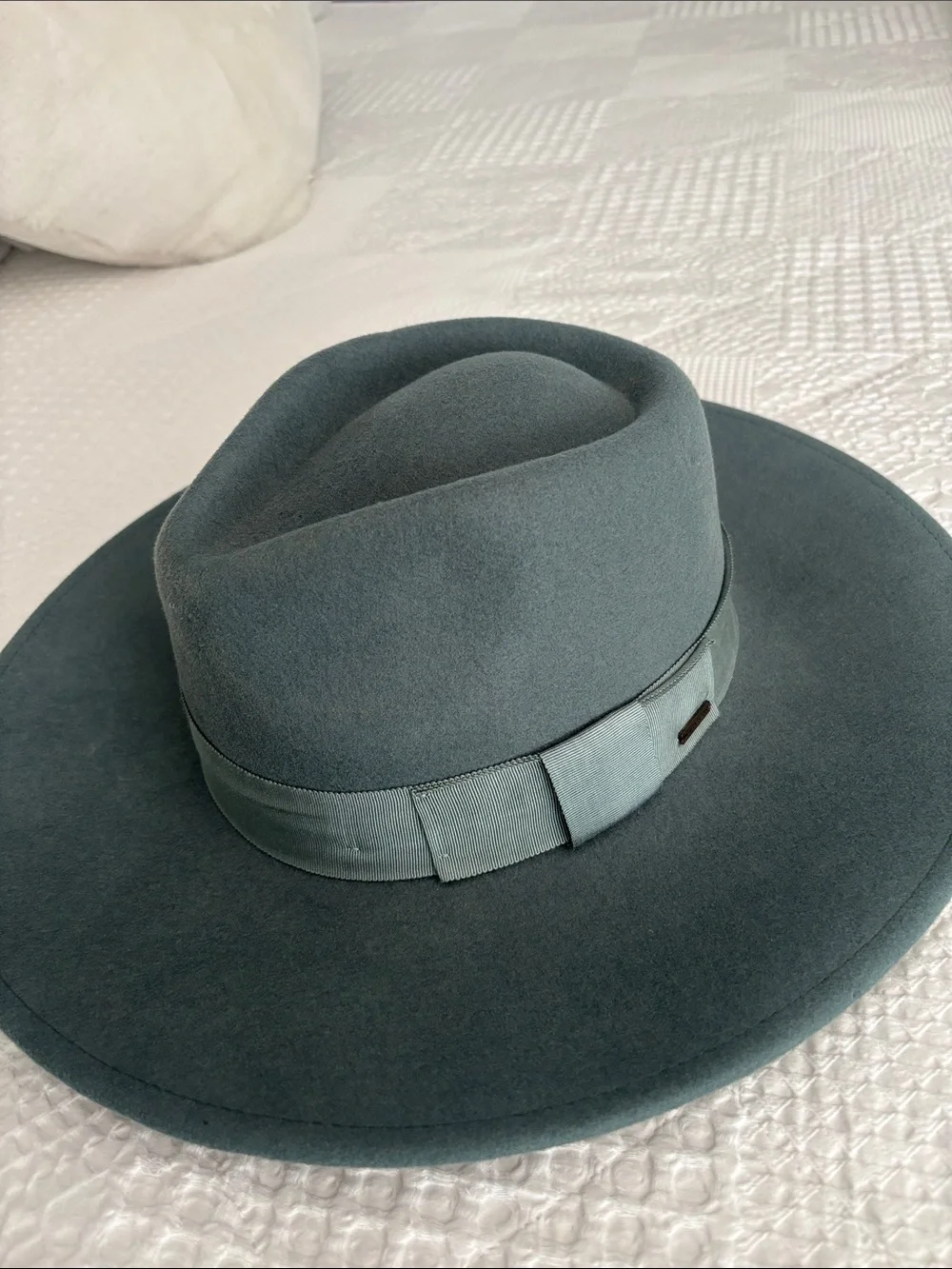 Brixton Grey Felt Fedora with Grosgrain Band